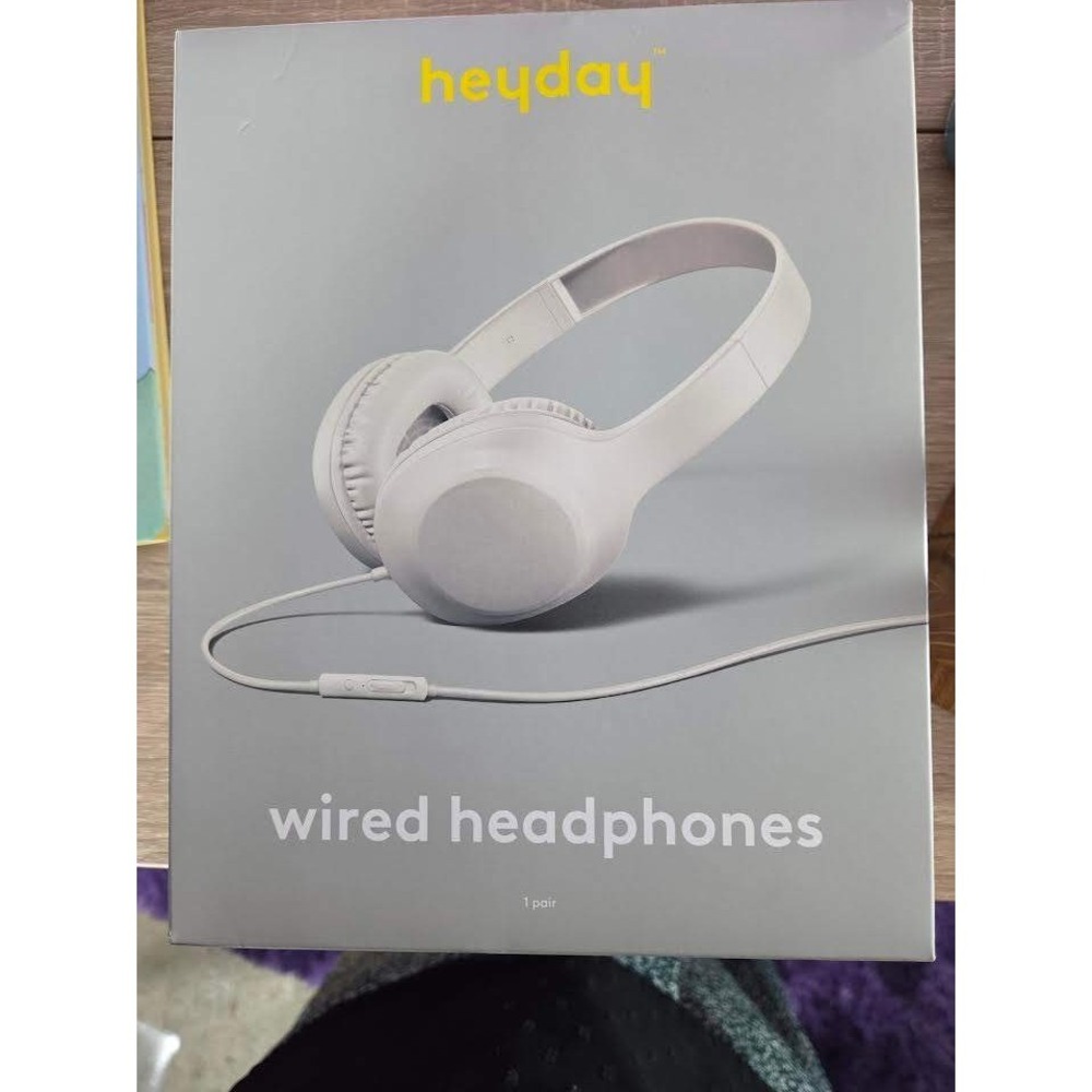 Heyday Wired Headphones White 3.5mm Aux Plug‎ Microphone Remote